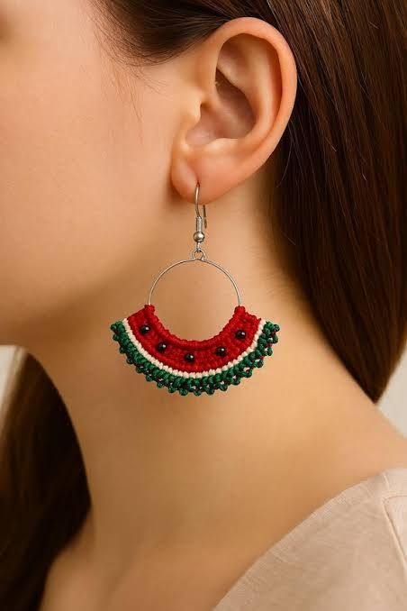 IMG_20251021_035707_384 گوشواره یلدایی میکرومکرومه - Image 1